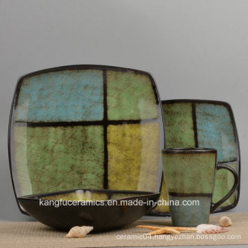 Fashion Design Glazed Ceramic Dinnerware Plate (set)